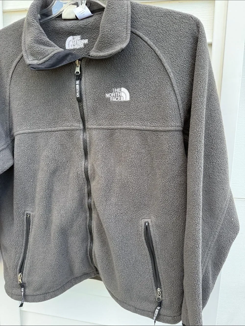 The North Face Grey Full Zip Fleece Jacket Sweatshirt  Men’s size Medium